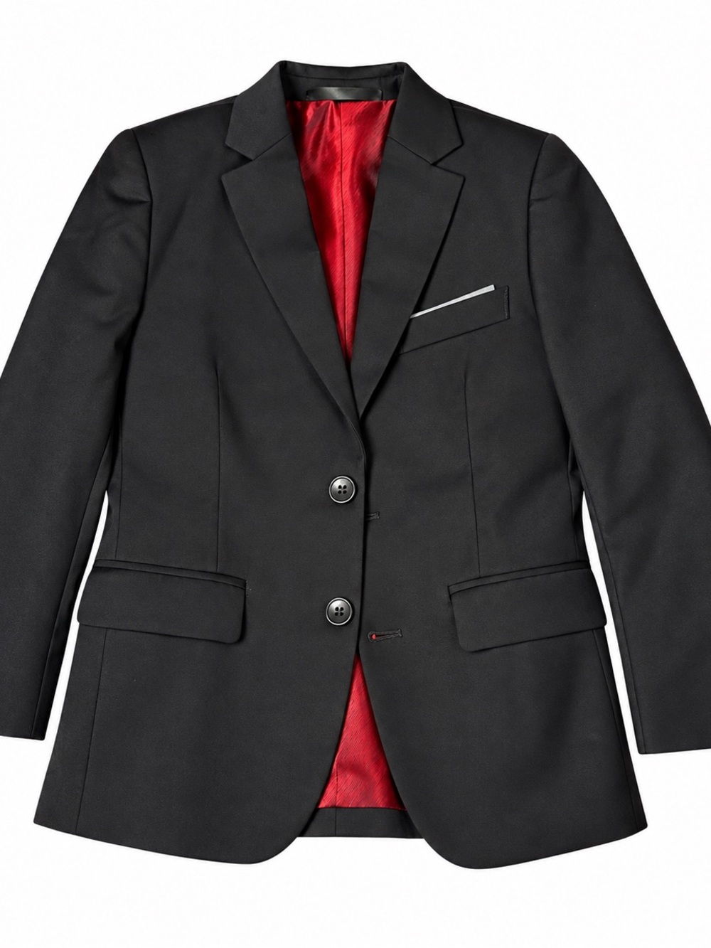 Classic Black Women's Blazer with Red Lining